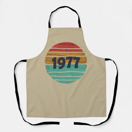 1977生まれ年のヴィンテージ誕生日ギフト エプロン (正面)