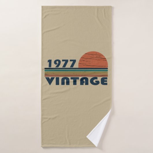 1977生まれ年のヴィンテージ誕生日ギフト バスタオル (バスタオル)