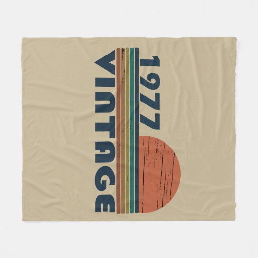 1977生まれ年のヴィンテージ誕生日ギフト フリースブランケット (正面(横))