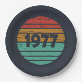 1977生まれ年のヴィンテージ誕生日ギフト ペーパープレート (正面)