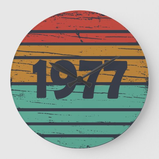 1977生まれ年のヴィンテージ誕生日ギフト ラージ壁時計 (正面)