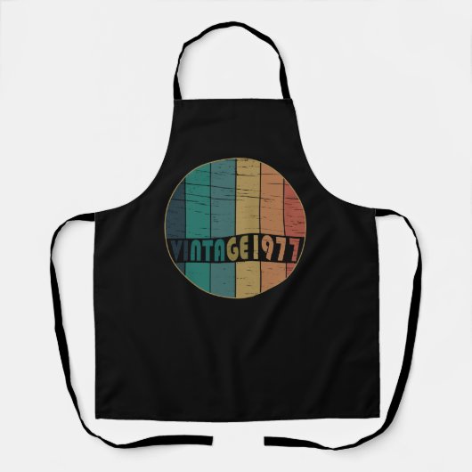 1977生まれ年のヴィンテージ誕生日 エプロン (正面)