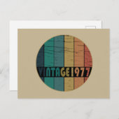 1977生まれ年のヴィンテージ誕生日 シーズンポストカード (正面/裏面)