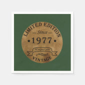 1977生まれ年のヴィンテージ誕生日 スタンダードカクテルナプキン (正面)