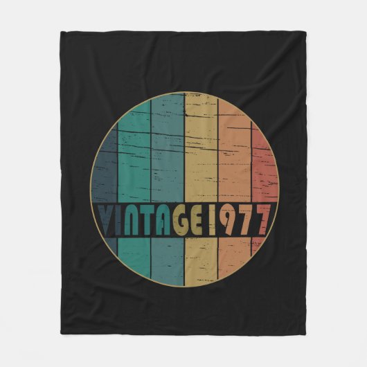 1977生まれ年のヴィンテージ誕生日 フリースブランケット (正面)