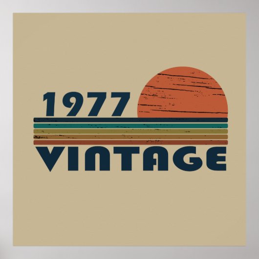 1977生まれ年のヴィンテージ誕生日 ポスター (正面)