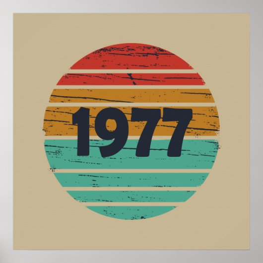 1977生まれ年のヴィンテージ誕生日 ポスター (正面)