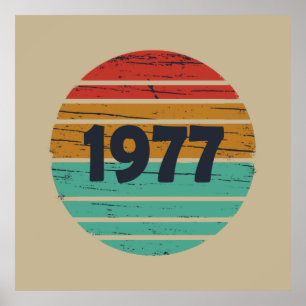 1977生まれ年のヴィンテージ誕生日 ポスター