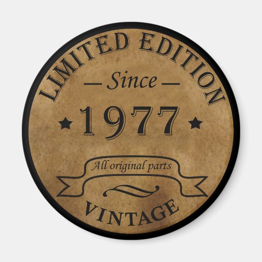 1977生まれ年のヴィンテージ誕生日 マグネット (正面)