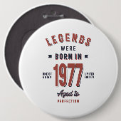 1977生まれ年誕生日 缶バッジ (正面&裏面)