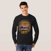 1977素晴らし年10月45日誕生日45年 Tシャツ (正面フル)