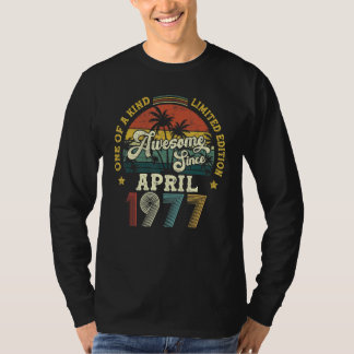 1977素晴らし年4月以来ヴィンテージ45誕生日 Tシャツ