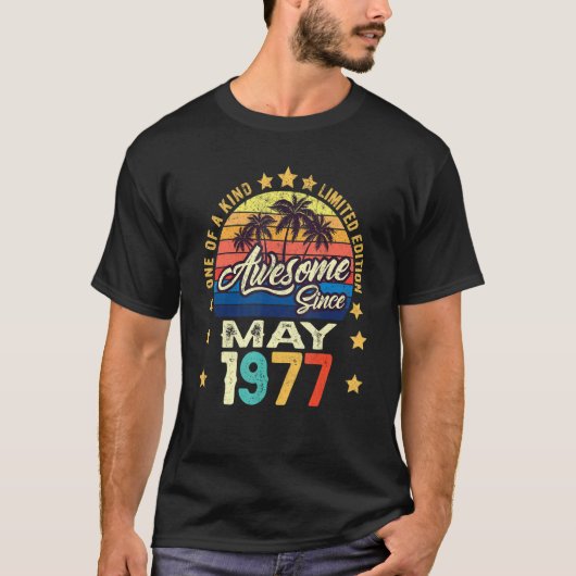 1977素晴らし年5月以来ヴィンテージ45誕生日 Tシャツ (正面)