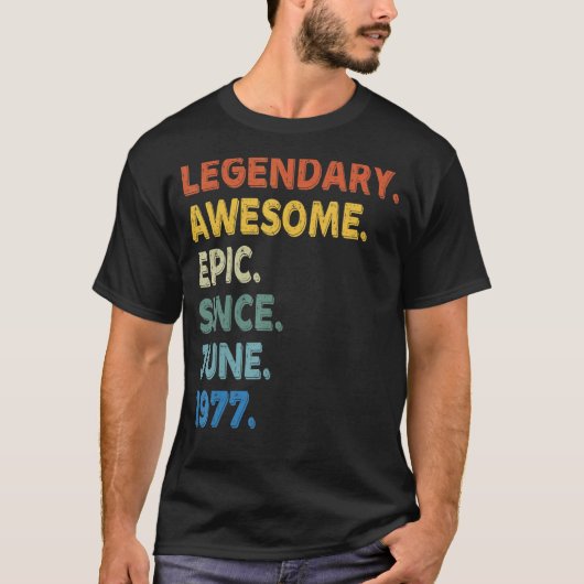 1977素晴らし年6月以来の伝説的な叙事詩誕生日Vi Tシャツ (正面)