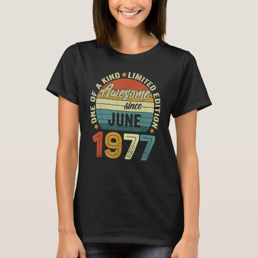 1977素晴らし年6月45歳45誕生日から Tシャツ (正面)