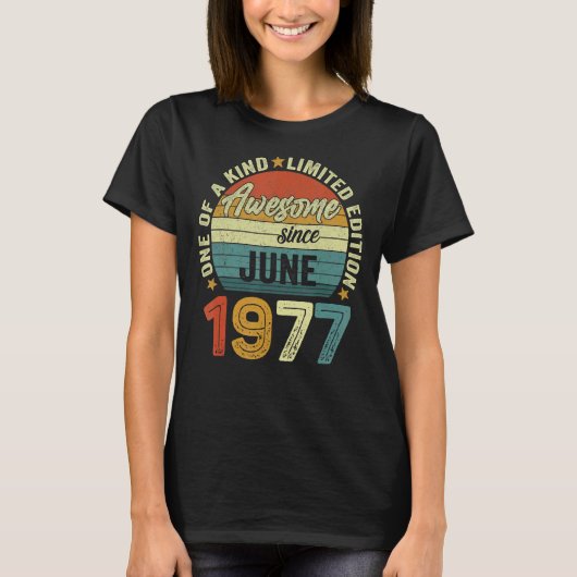 1977素晴らし年6月45歳45誕生日から Tシャツ (正面)