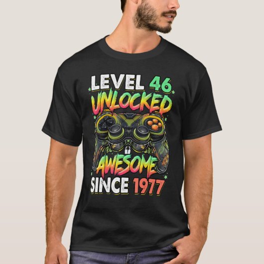 1977 46誕生日以素晴らし降のレベル46のロック解除 Tシャツ (正面)