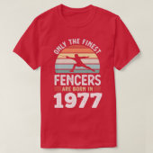 1977 50生まれ番目の誕生日フェンシング贈り物 Tシャツ (デザイン正面)