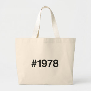 1978ハッシュタグ47誕生日記念日 ラージトートバッグ