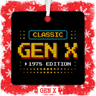 1978世代Xレトロゲーマークラシックゲーム誕生日 メタルオーナメント