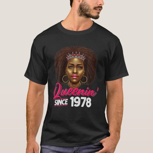 1978年からクイエニン'第44回アフリカ誕生日アメリカ人 Tシャツ (正面)