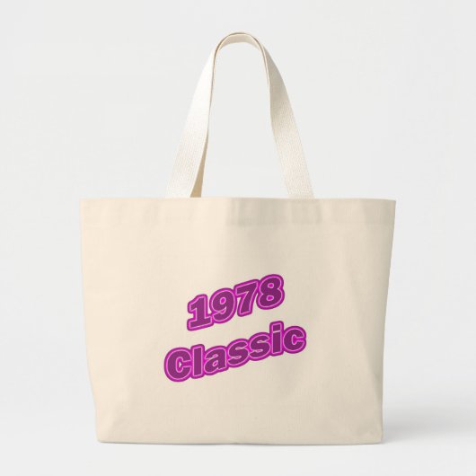 1978年のクラシックな紫色 ラージトートバッグ (正面)