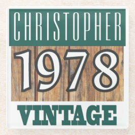 1978年の名前のヴィンテージガラスコースター ガラスコースター