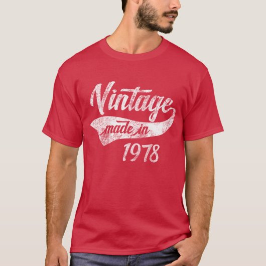 1978年の第40誕生日でなされる暗いヴィンテージ Tシャツ (正面)