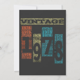 1978年レトロヴィンテージ41th誕生日ギフトTシャツ 招待状