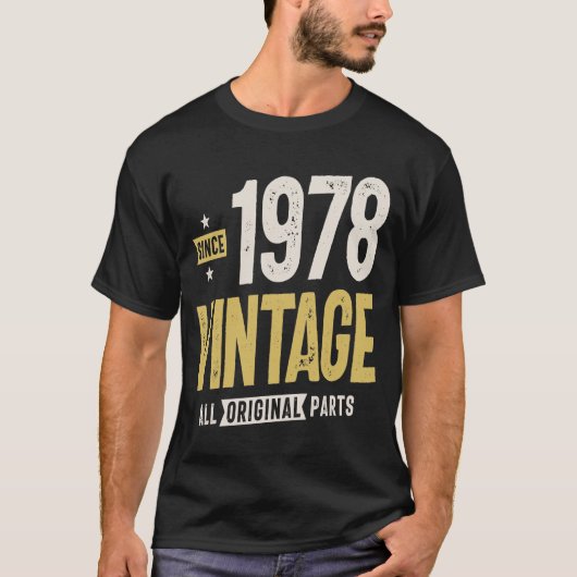 1978年以来ヴィンテージオリジナルパーツ – 44歳の誕生日 Tシャツ (正面)