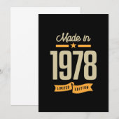 1978年生まれの誕生日プレゼント ヴィンテージ 招待状 (正面/裏面)