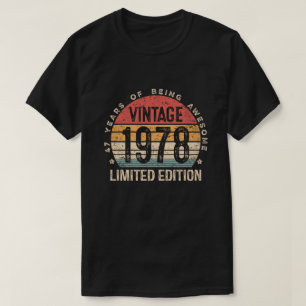 1978年製 ビンテージ 47歳の誕生日ギフト メンズ レディース Tシャツ