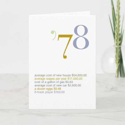 1978年誕生日おもしろい事実 カード (正面)