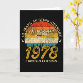 1978年1月43素晴らし日以来43歳誕生日 カード (黄色い花)