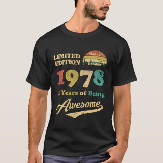 1978年10月45年素晴らしの Tシャツ (正面)