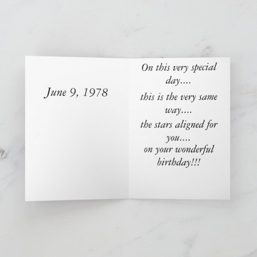 1978年6月9日 カード (内部)