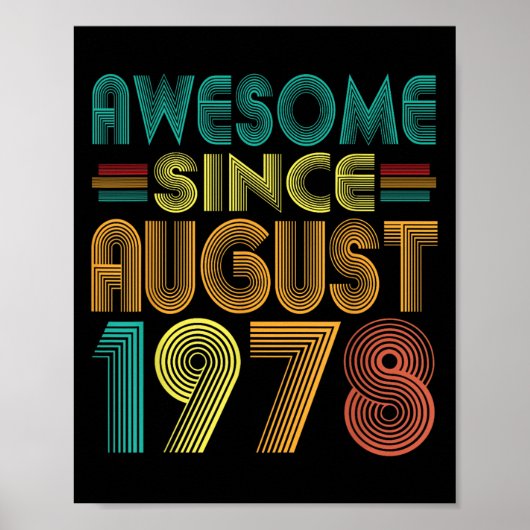1978年8月からスゴイ 47歳の誕生日おめでとう 面白い ポスター (正面)