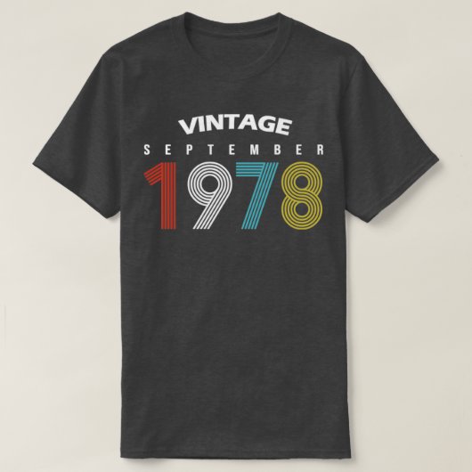1978年9月ヴィンテージ誕生日GIF Tシャツ (デザイン正面)