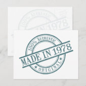 1978年 生まれ 年丸 ゴム印 ロゴ ポストカード (正面/裏面)