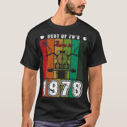 1978最高の年の70年代のオートバイクラシック誕生 Tシャツ (正面)