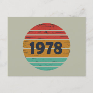 1978生まれ年のヴィンテージ誕生日ギフト シーズンポストカード