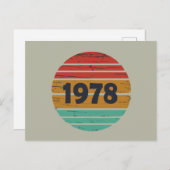1978生まれ年のヴィンテージ誕生日ギフト シーズンポストカード (正面/裏面)