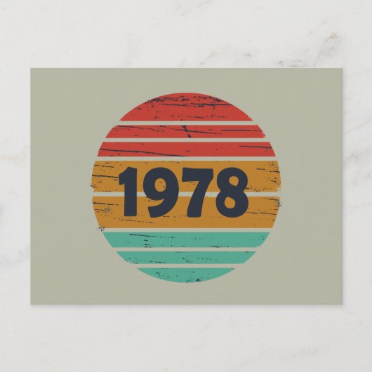 1978生まれ年のヴィンテージ誕生日ギフト シーズンポストカード (正面)