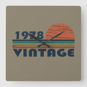 1978生まれ年のヴィンテージ誕生日ギフト スクエア壁時計