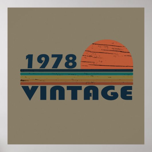 1978生まれ年のヴィンテージ誕生日ギフト ポスター (正面)