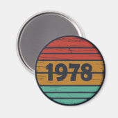 1978生まれ年のヴィンテージ誕生日ギフト マグネット (正面/裏面)
