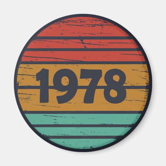 1978生まれ年のヴィンテージ誕生日ギフト マグネット (正面)