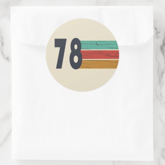 1978生まれ年のヴィンテージ誕生日ギフト ラウンドシール (バッグ)