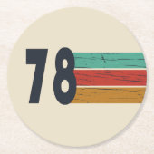 1978生まれ年のヴィンテージ誕生日ギフト ラウンドペーパーコースター (正面)