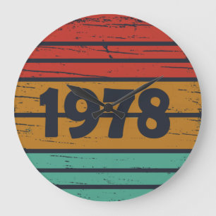 1978生まれ年のヴィンテージ誕生日ギフト ラージ壁時計